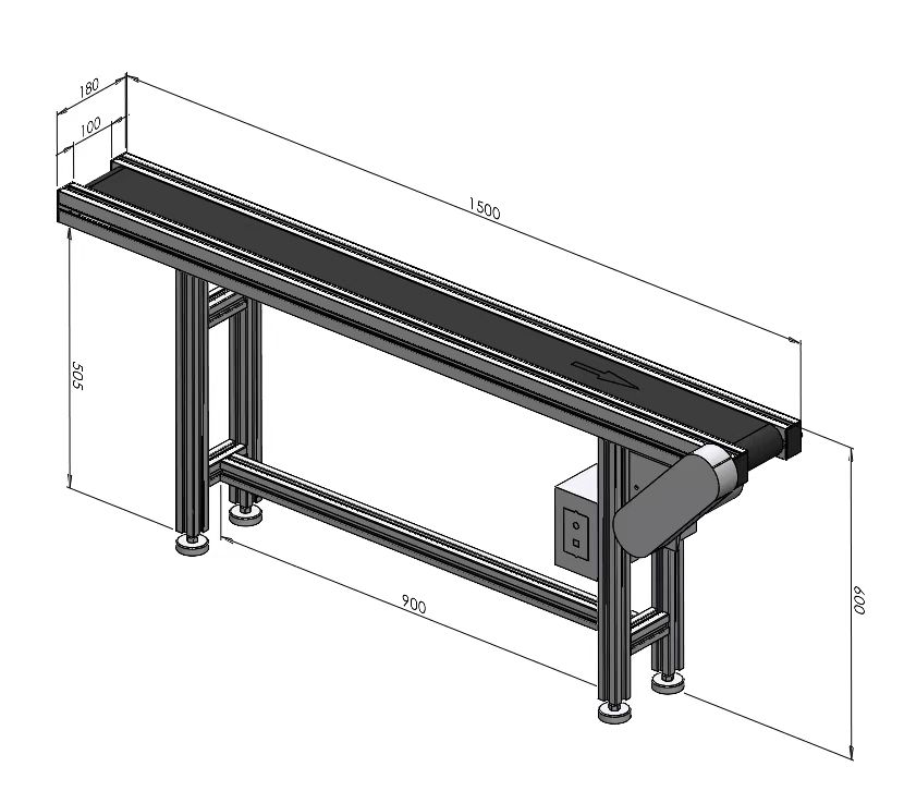 黑色PVC皮帶輸送機(jī)流水線