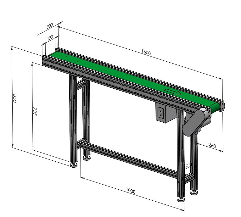 超窄皮帶輸送機(jī)流水線