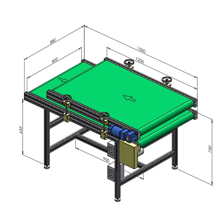 雙層PVC流水線輸送機(jī) 上層高度可微調(diào) 雙電機(jī)